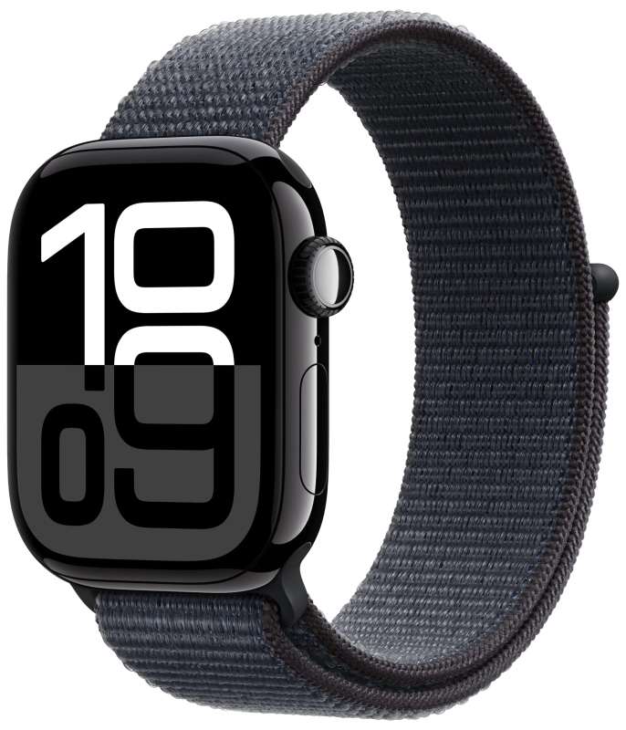 умные часы apple watch s10 46 mm jet black aluminum case sport loop