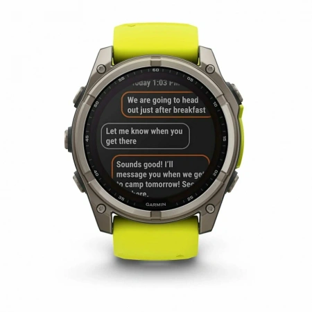 умные часы watch garmin fenix 8 51 solar sapphire titanium natural yellow band 010-02907-21