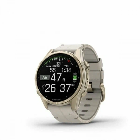 умные часы watch garmin fenix 8 43 amoled sapphire soft gold with fog gray silicone 010-02903-11
