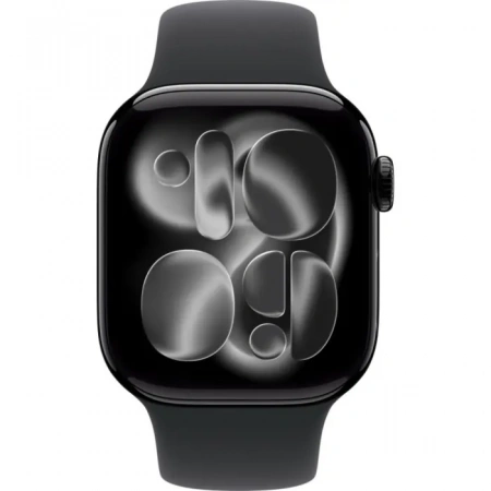 умные часы apple watch s11 46 mm jet black aluminum case with black sport band m/l