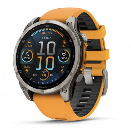 умные часы watch garmin fenix 8 51 amoled sapphire titanium spark orange 010-02905-11