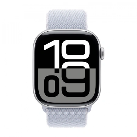 умные часы apple watch s10 42 mm silver  blue cloud sport loop