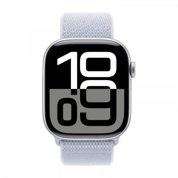 умные часы apple watch s10 42 mm silver  blue cloud sport loop