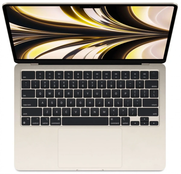 ноутбук apple macbook air 13 m2 16/256гб, starlight (mc7w4)