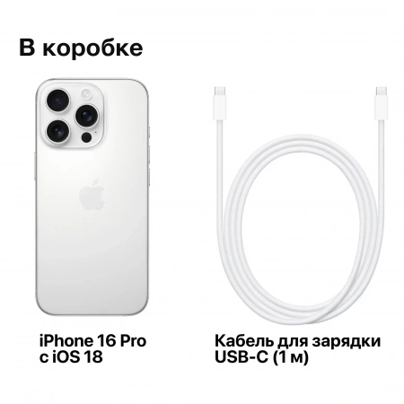 смартфон apple iphone 16 pro max 512 гб, white titanium (nano-sim + esim)