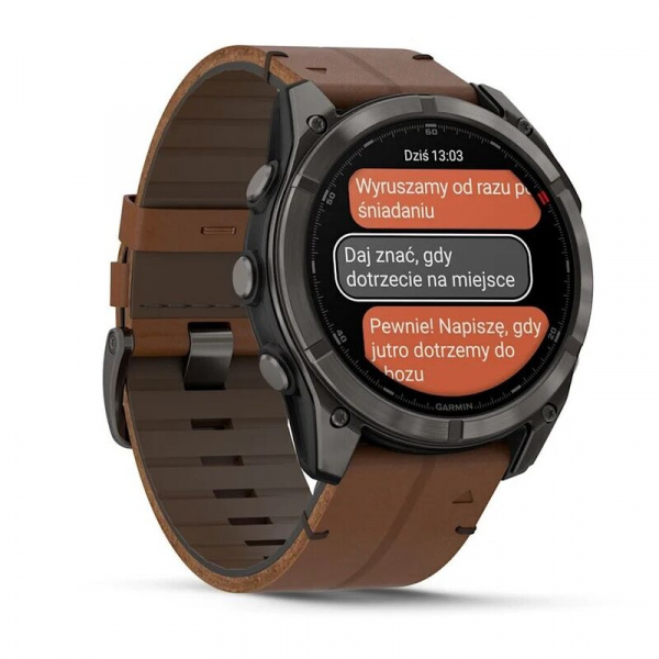умные часы watch garmin fenix 8 pro 47mm amoled sapphire titanium carbon grey chestnut leather 010-03198-40