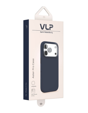 Чехол защитный VLP Aster Pro Case с MagSafe для iPhone 17 Pro, темно-синий