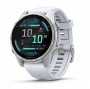 умные часы watch garmin fenix 8 43 amoled silver with whitestone silicone